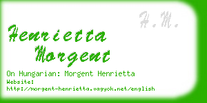 henrietta morgent business card